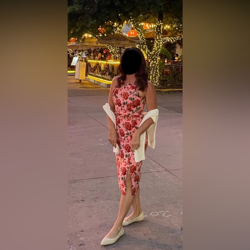 Anthropologie Rosette Pink and red ruffled peplum halter dress - Picture 9 of 9
